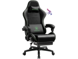 Silla GTPLAYER para Juegos, Silla Ergonómica para Juegos, Silla de Escritorio con Reposapiés, Silla de Oficina con Música Negro Verde