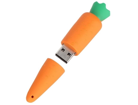 HURRISE Memoria USB Flash Drive con Forma de Zanahoria de Dibujos Animados, Aspecto de Almacenamiento Portátil, Memoria de Computadora 64Gb 32