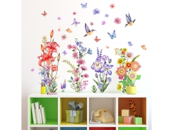 Rebe-adhesivos De Pared Con Flores Mariposas Y Aves Para Sala Dormitorio Y Oficina Hogar Decoración
