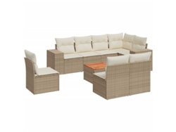 Maison Exclusive - Set De Sofás De Jardín 9 Pzas Con Cojines Ratán Sintético Beige