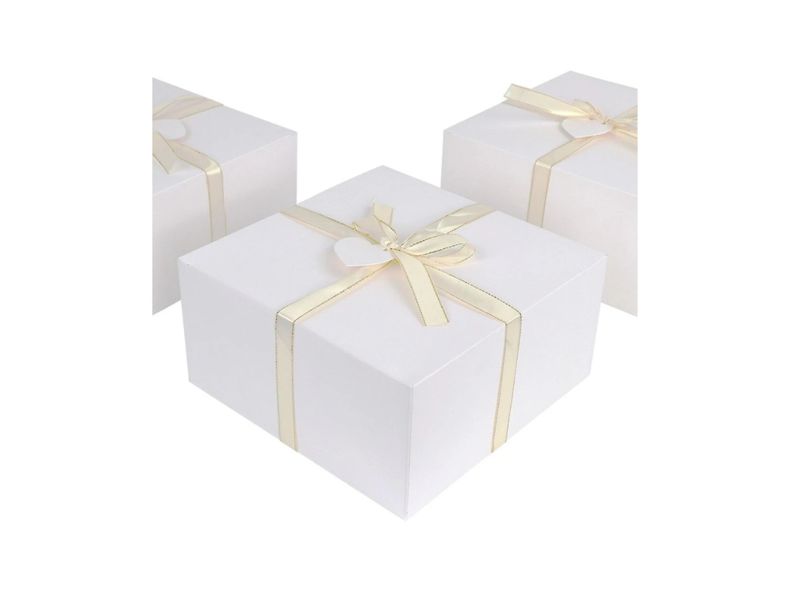 TRUYUETY Caixas De Presente De Natal Kraft 10pcs Com Tampa 8x8x4 Polegadas Para Presentes De Casamento Caixas Brancas De Cartão