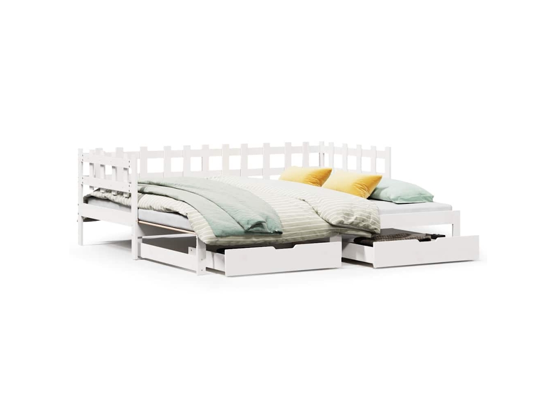 Maison Exclusive - Sofá Cama Nido Con Cajones Sin Colchón Blanco 90x190 Cm