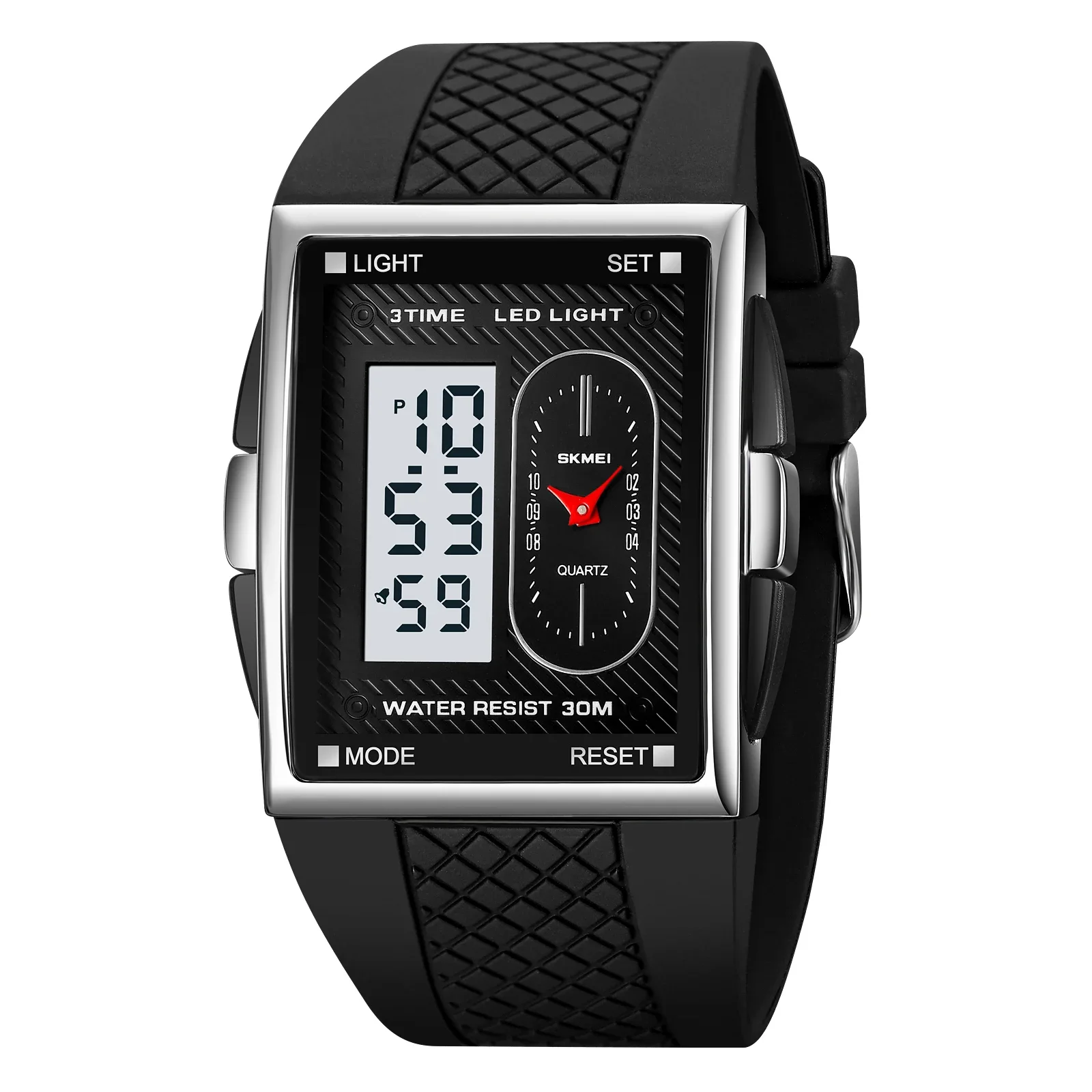 Reloj Electrónico Multifuncional Para Hombre, Doble Movimiento, Doble Pantalla.