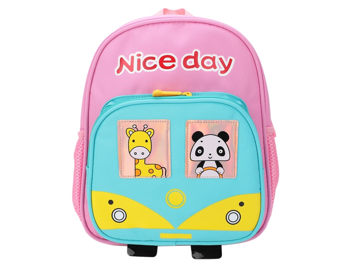 Mochila Infantil Jardim De Infância Cartoon Animais Fofos Rosa Pano Oxford