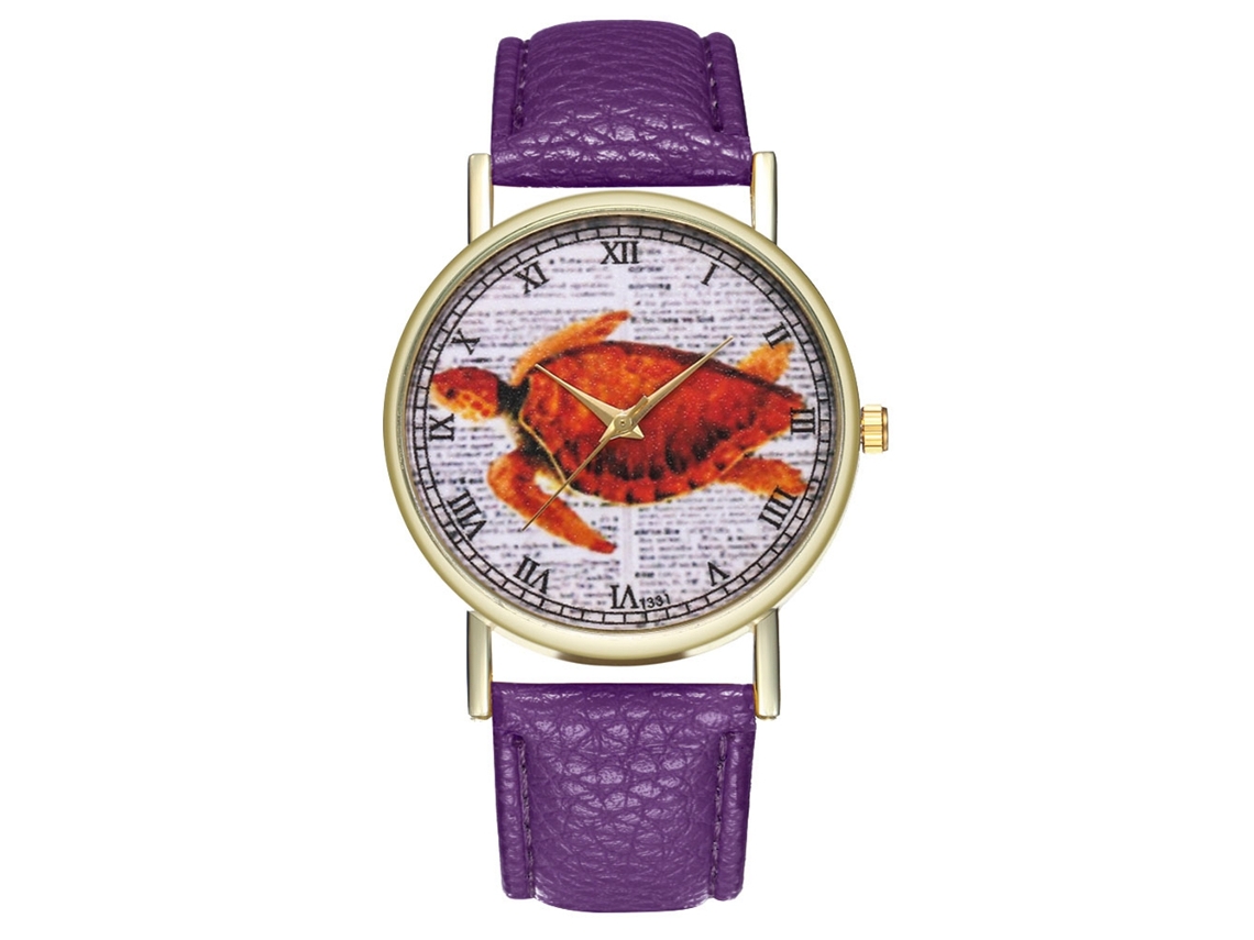 Reloj De Pulsera De Cuarzo Para Estudiantes Con Correa De Poliuretano Y Escala De Números Romanos (morado)