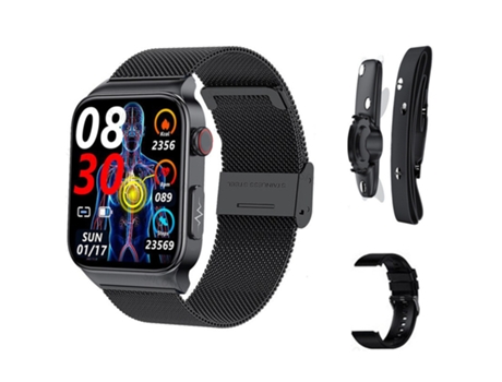Smartwatch, pantalla grande de 1,92 pulgadas, modo multideporte, apto para Android y iPhone, Negro CHRONUS