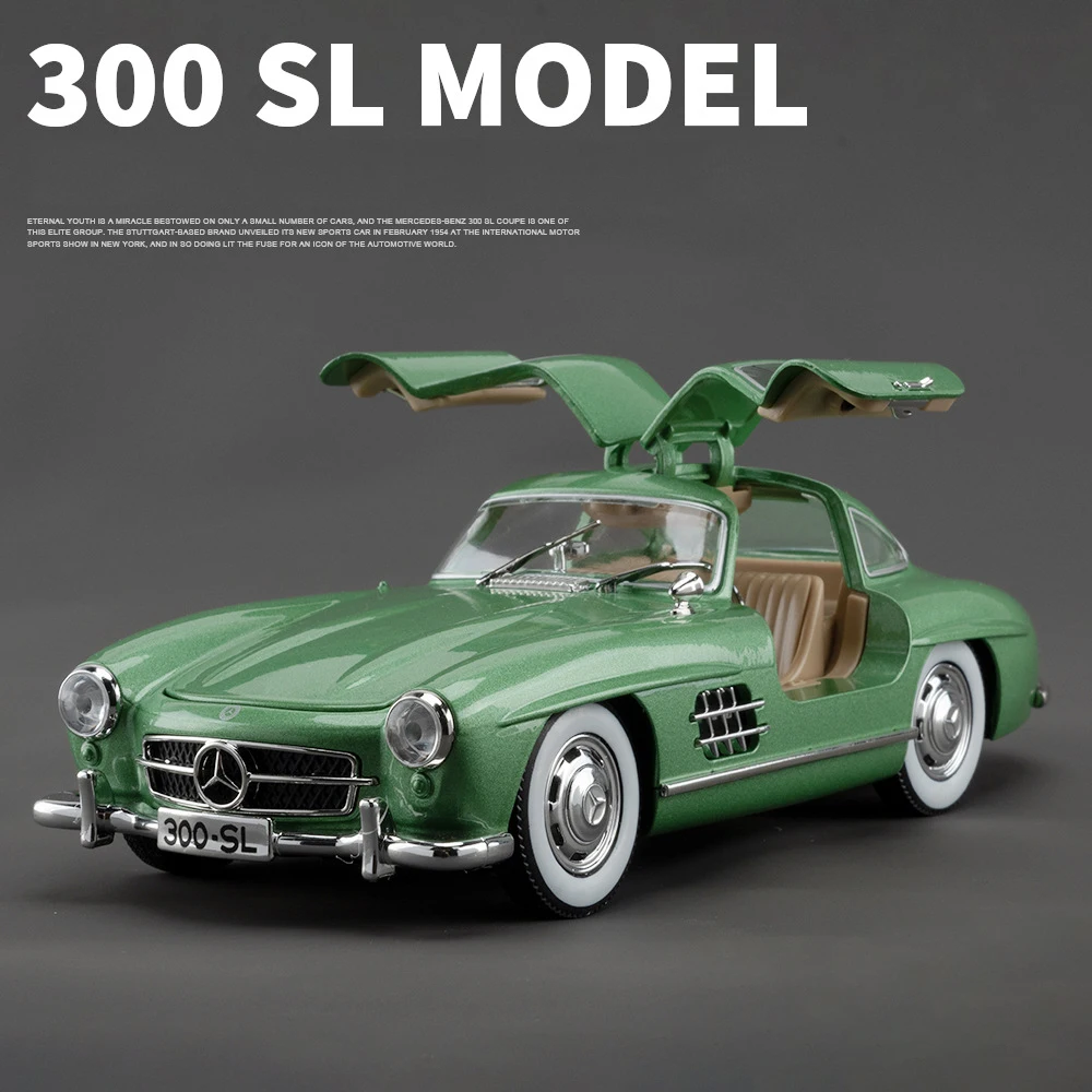 (verde) Coche De Juguete A Escala 1:24, De Aleación, Fabricado En Metal Fundido A Presión, Con Efectos De Sonido Y Luz.