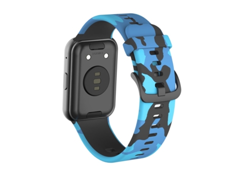 Correa de Silicona con motivos de camuflaje flexible para Huawei Watch Fit - azul