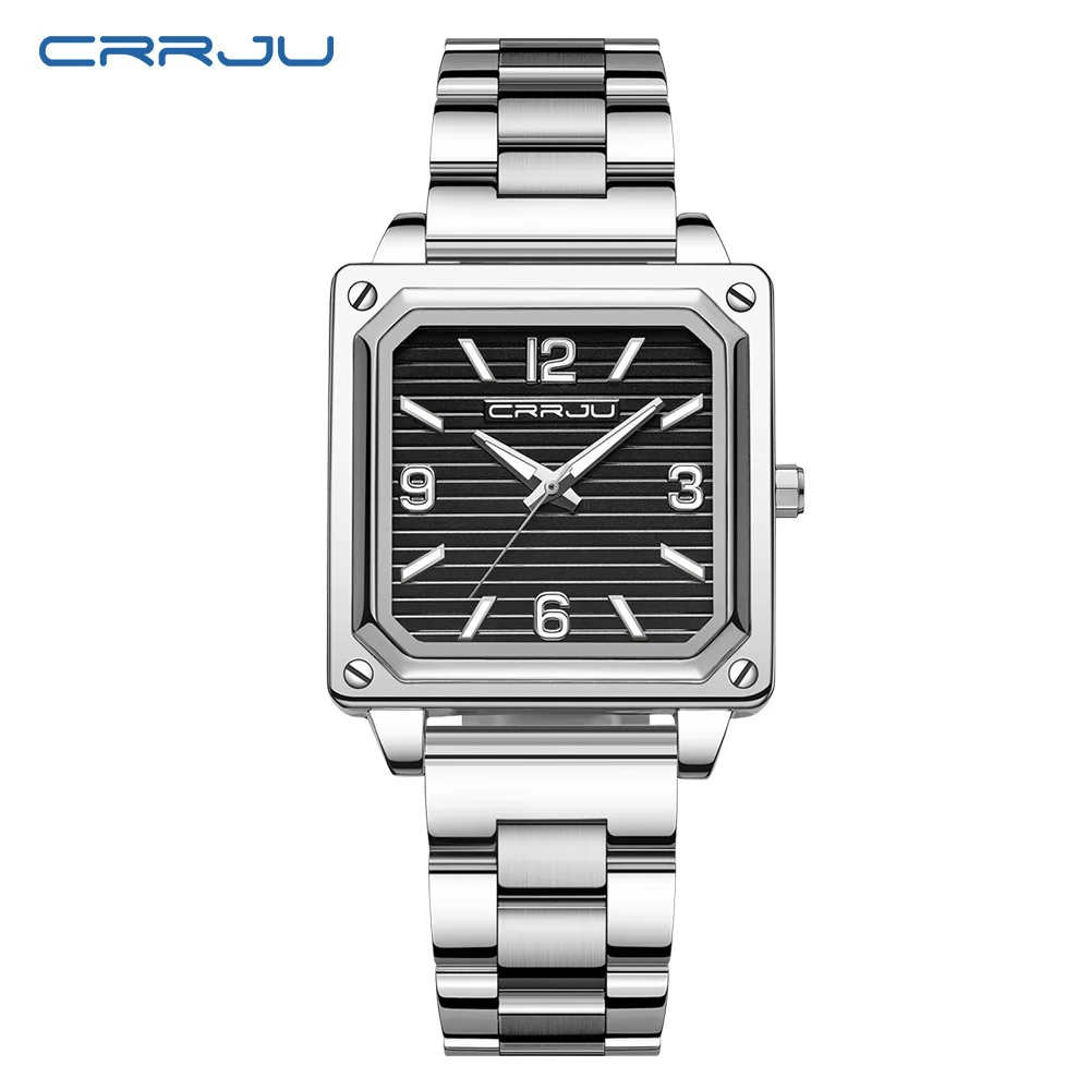 (plata Y Negro) Reloj Ultrafino, Elegante Y Resistente Al Agua Para Hombre