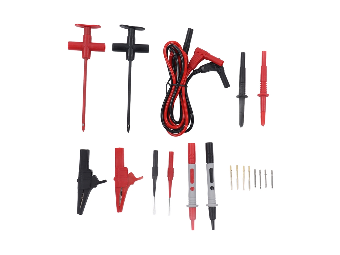 Kit De Cables De Prueba Para Multímetro Con Conector Banana, Pinza De Cocodrilo Y Sondas Para Reparación Eléctrica Automotriz Jt8001-3
