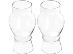 Juego De 2 Pantallas De Repuesto De Cristal Transparente Para Lámparas De Aceite O Chimeneas.