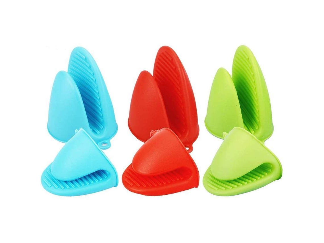2026-40404-3 Pares Guantes De Horno Mini Silicona Resistente Al Calor Para Cocina Y Horneado Azul Verde Rojo