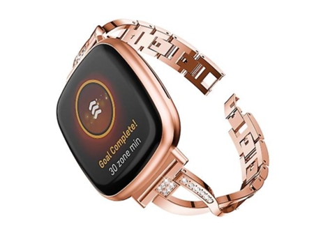 Correa para Fitbit Versa 3 / Sense Universal Diamond Metal Watch Band Oro rosa VENISYMLIS