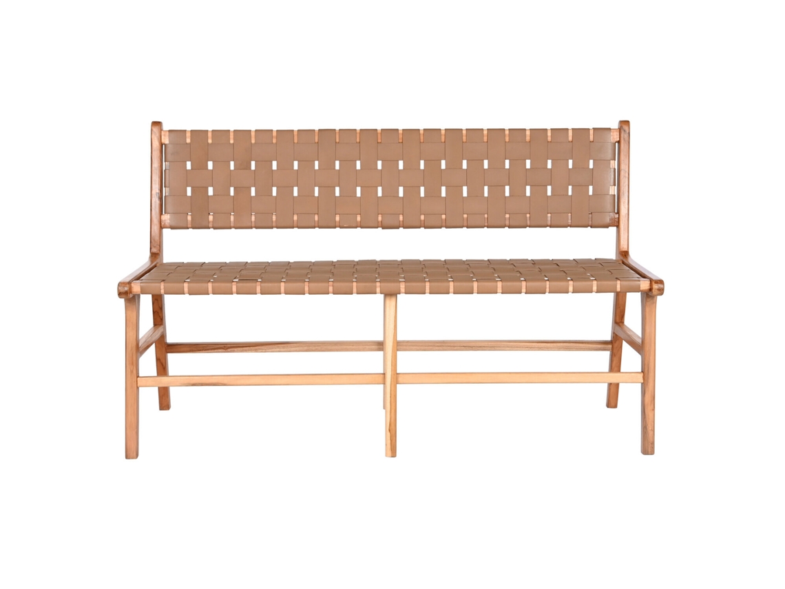 Banco Teca Piel Beige 140x59x89cm