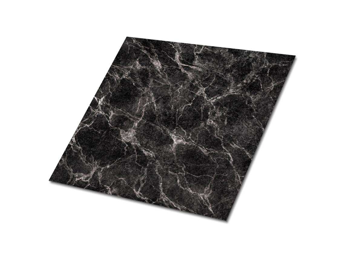 Azulejo vinílico autoadhesivo Espelharte (9 pcs 30x30 cm - Negro, Mármol oscuro)