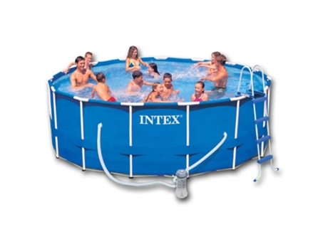 Intex Piscina Redonda Marco de Acero Con Bomba & Escalera 457 x 122 cm