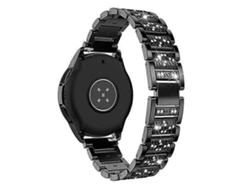 Correa de metal para reloj inteligente de 18 mm con 3 cuentas de diamantes de imitación, compatible con Garmin Venu 2s/Vivoactive 4s Chennnls