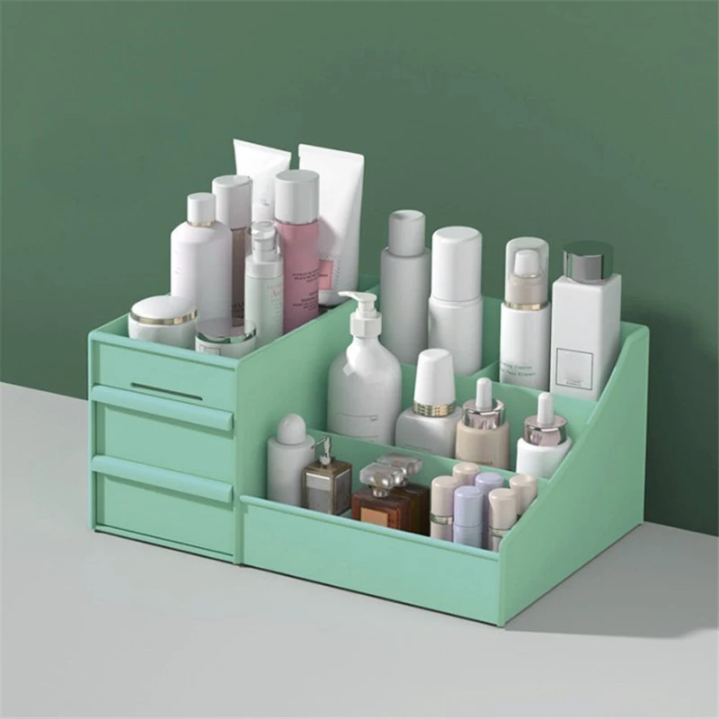 (verde) Nueva Caja De Almacenamiento De Cosméticos Estilo Cajón De Gran Capacidad, Organizador De Cosméticos.