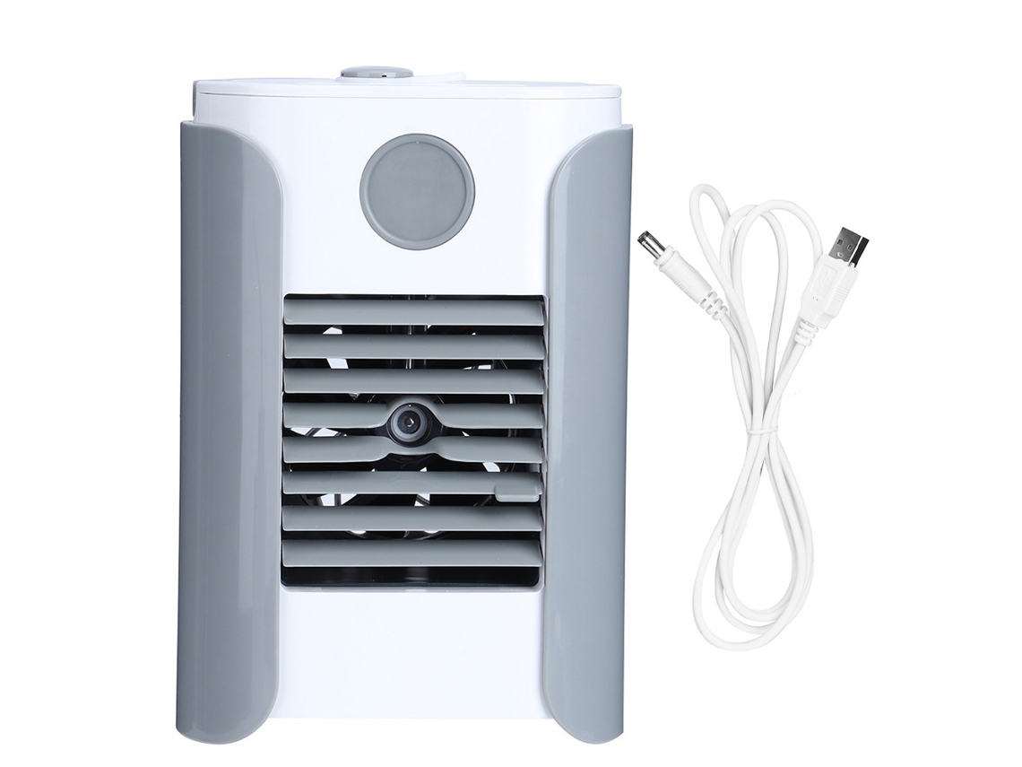 Ventilador humidificador USB portátil con música - Gris