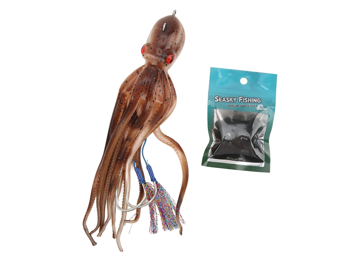 Cebo Realista De Pulpo Con Tinta Atrayente, 180 G, Para La Pesca De Calamares Y Peces Grandes.