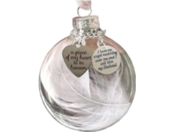 Rebe-adorno Navideño Bola Plumas Ángel - Un Pedazo De Mi Corazón En El Cielo Para Decorar Árbol, Ventana, Puerta O Mochila