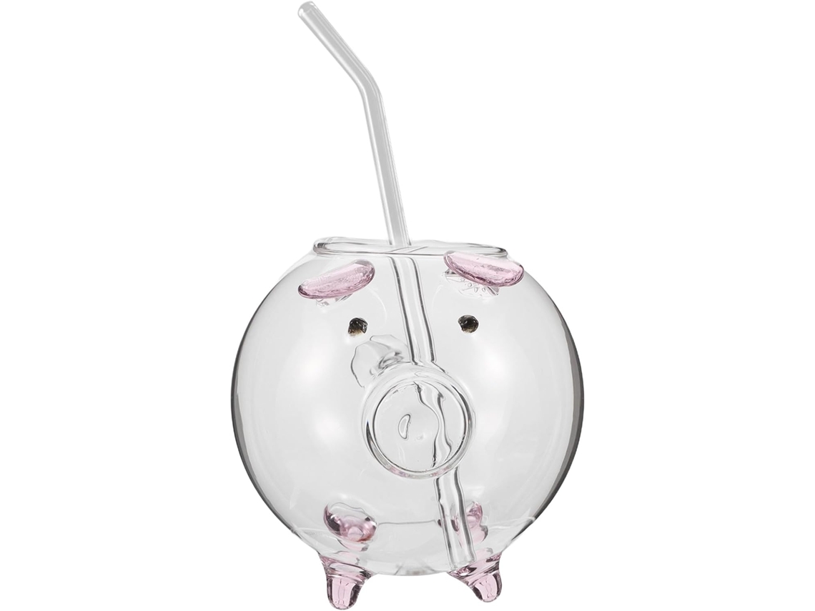 Vaso Transparente De 220 Ml Con Diseño De Cerdo, Taza De Cóctel Original Y Versátil.