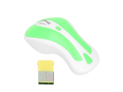 Mouse Sem Fio 2.4ghz Com Receptor Usb, 1600 Dpi, Compatível Com Win/android/os X, Branco E Verde