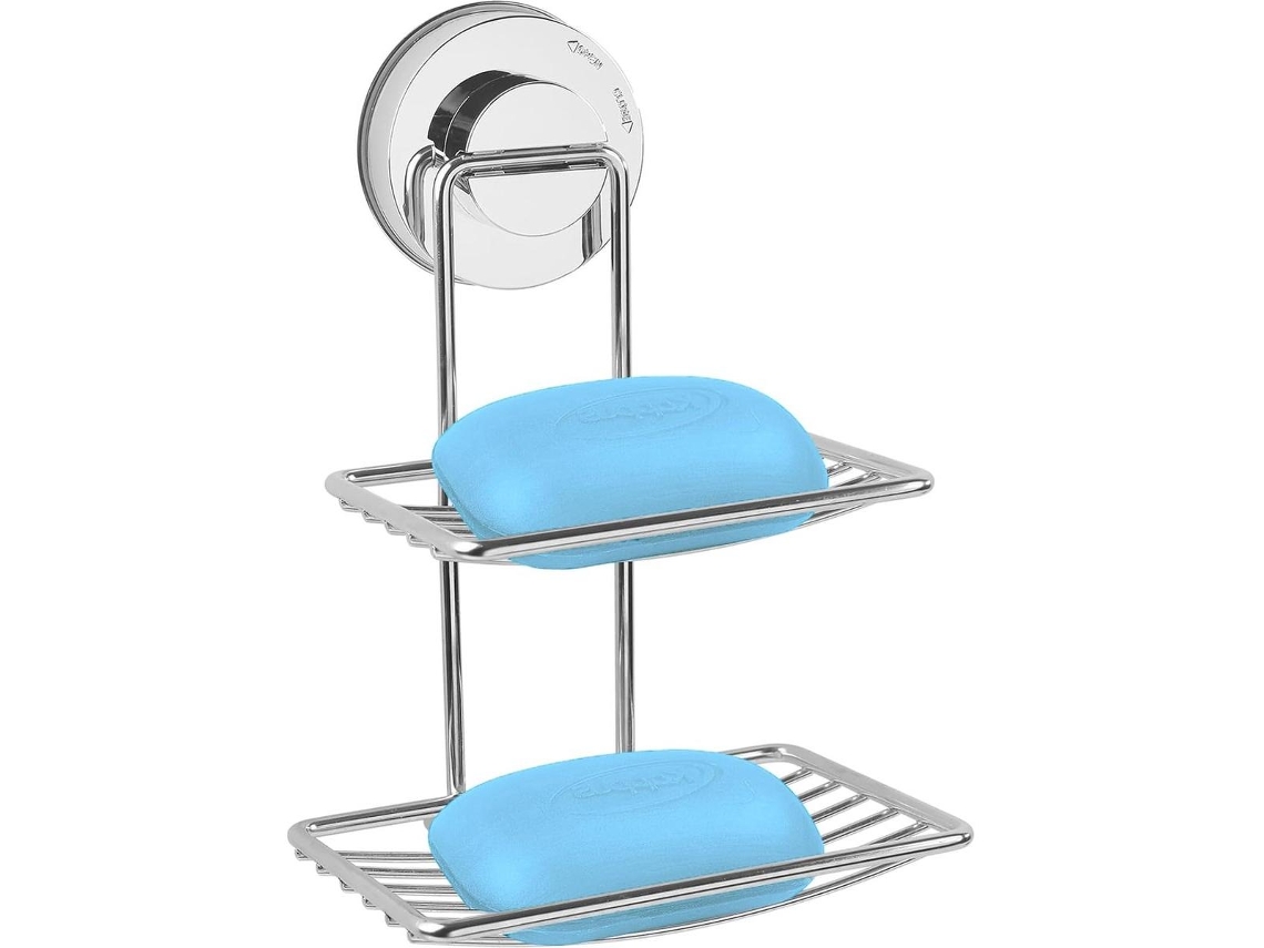 Jabonera Con Ventosa - Accesorio De Baño - Doble Capa - Para Colgar - Autodrenante - Fácil De Limpiar