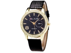 Reloj De Pulsera De Cuarzo Zhoulianfa De Piel Sintética, Letras Azules Sencillas, Unisex.