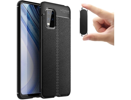 Carcasa y Soporte Xiaomi Mi 10 Lite Rugged Leather Negro