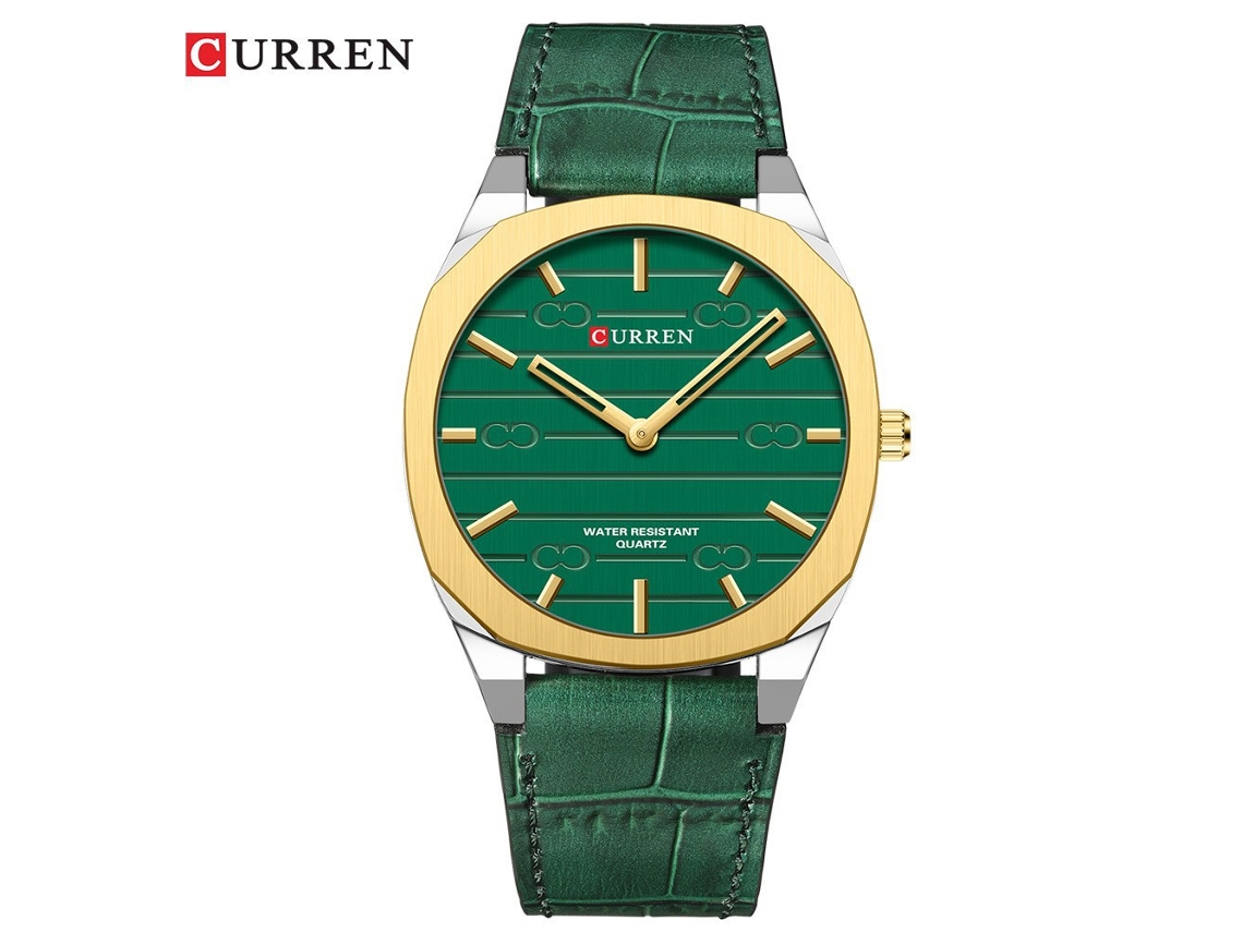Reloj De Pulsera De Cuarzo Delgado Para Hombre Con Correa De Cuero, Estilo Casual Y Elegante.