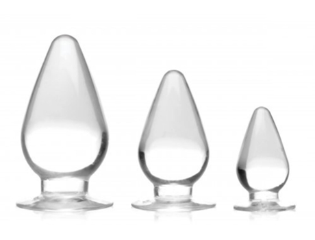 Plug anal Triple Cones, conjunto de 3 Transparente MASTER SERIES