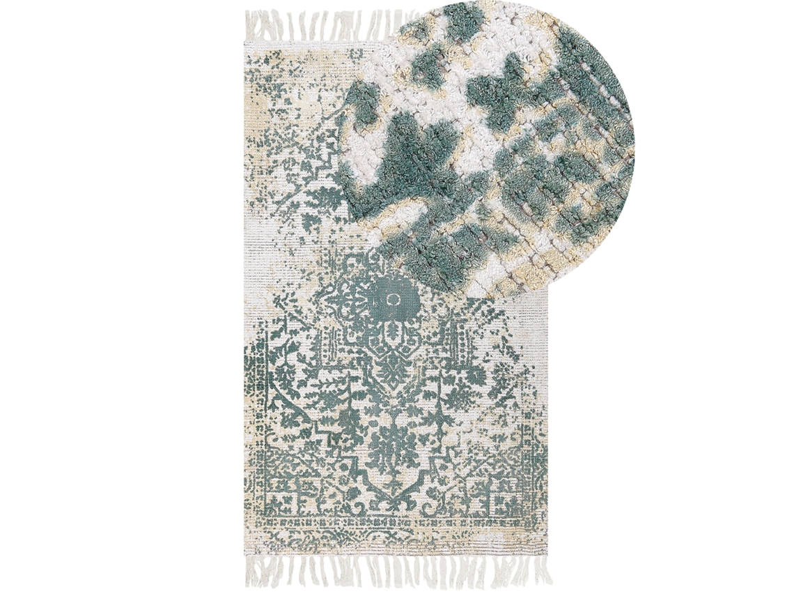 Alfombra de patrón oriental BELIANI Boyali de Viscosa Beige 80x150