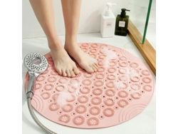 2026-tapete Antideslizante Redondo De 55cm Para Baño, Succión Anti-resbalón, Secado Rápido, Masaje Plantas (rosa)