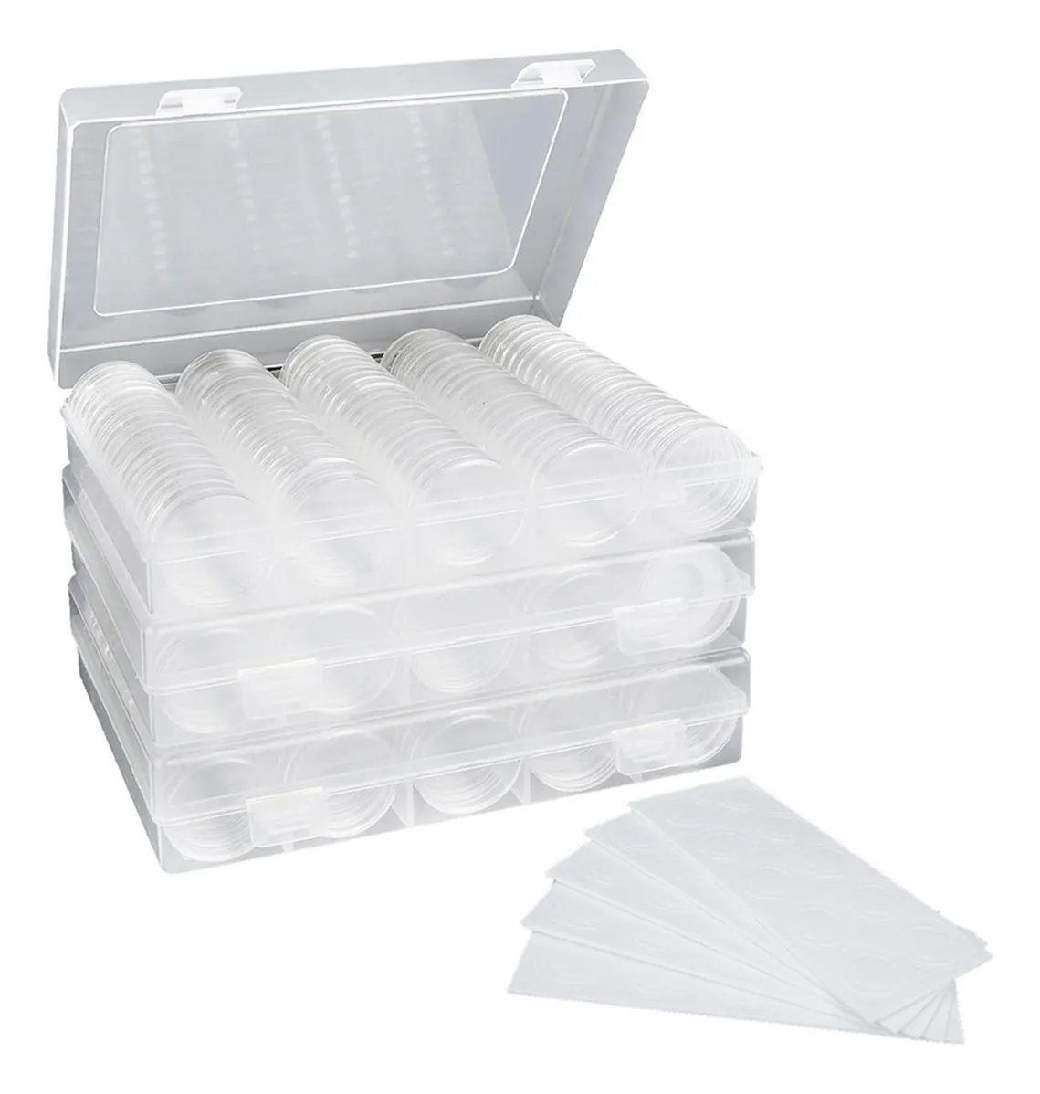 Caja de cápsulas para monedas L con junta protectora