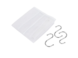 Organizador de ducha de malla con gancho en forma de S para accesorios de baño, gran capacidad de almacenamiento, 60 x 33 cm.