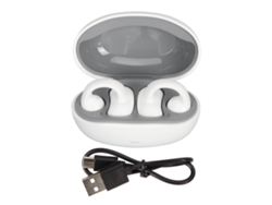 Auriculares Inalámbricos Bluetooth Con Clip, De Oído Abierto, Resistentes Al Agua Ipx5, Con Estuche De Carga, Color Blanco.