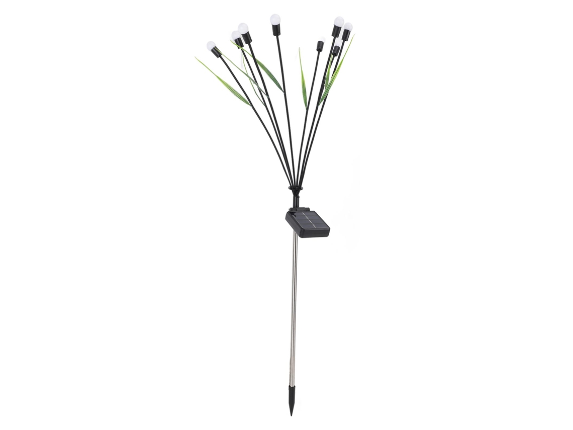 Luces solares LED Firefly 2026, 800 mAh, IP65, resistentes al agua, para jardín, Navidad, bodas, 8 cabezales, palo negro con hojas, luz blanca cálida.