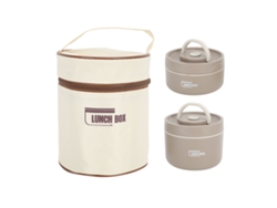 Fiambrera Portátil Redonda Sellada De Acero Inoxidable 304 Con Bolsa Térmica (2 Unidades)