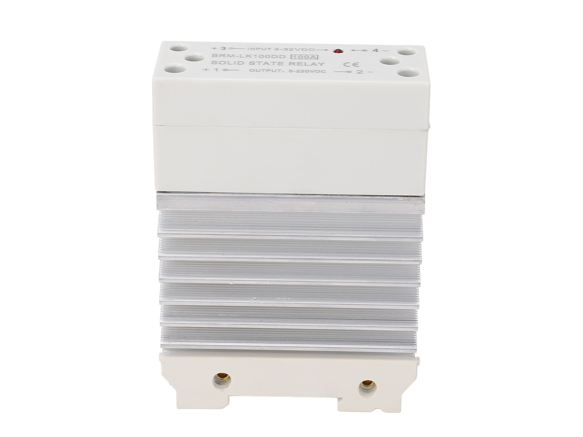 Relé Estático Monofásico Para Carril Din Con Disipador De Calor, Entrada De 3-32 V Cc, Salida De 5-220 V Cc.