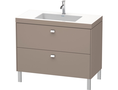 Lavamanos DURAVIT Brioso c-bonded con base de 100,0x48,0 cm 2 cajones sin rebosadero con banco para grifos 1 agujero para grifos