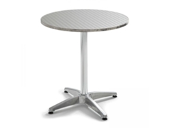 Mesa de jardín redonda de aluminio con bandeja plegable (70 x 70 x 72 cm)