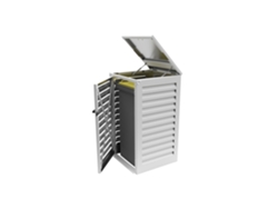 Cubo De Basura Individual Para Condominios (3mm) En Aluminio Con Recubrimiento De Polvo - 1 Contenedor De 360 Litros - Blanco Ral 9010