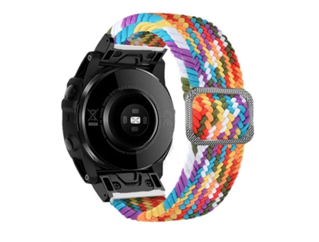 Correa de nailon 22mm con hebilla para Garmin Fenix 7/Epix/Instinct 2/Approach S62/Fenix 5 - arcoíris