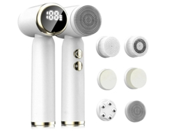 Cepillo de limpieza facial eléctrico giratorio Bestvite Mz 400 con 3 cabezales exfoliantes, 3 velocidades, pantalla LCD blanca