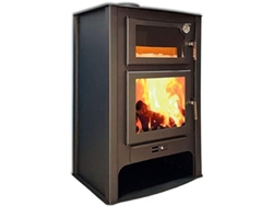 Estufa de Leña Joima Modelo Mulhacén Leñero 12 Kw Gris