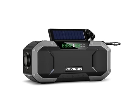 Radio de manivela manual de energía solar de emergencia, cargador tipo batería externa de 5000mAh, luz Flash, Radio de supervivencia para acampar a...