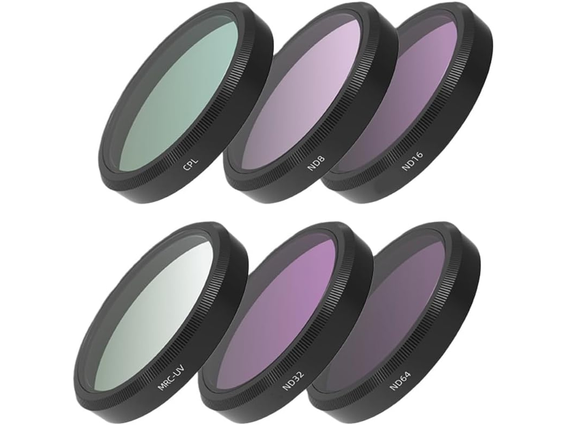 Kit De Filtros Nd De 8 Piezas Para Dji Osmo Action 6: Uv, Cpl, Nd8, Nd16, Nd32, Nd64.