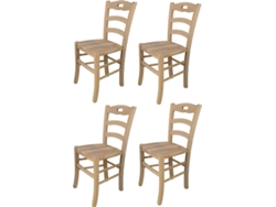 Conjunto de 4 Cadeiras T M C S Savoie U151GR (Castanho Claro - 88x43x46 cm - Madeira)