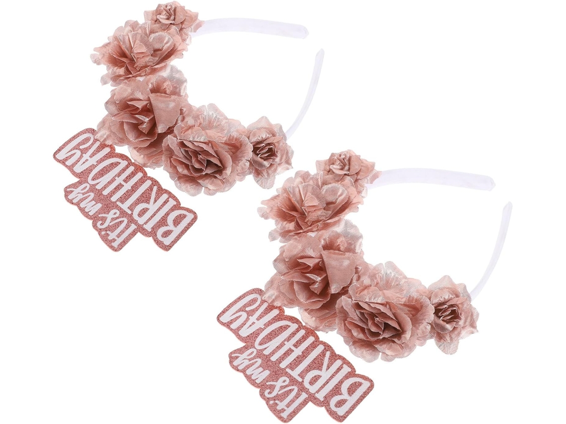 2pièces Cuelloronne Anniversaire Fleurie Bandeau De Fête Para Femmes Y Filles Accesorio De Cabeza Fl...